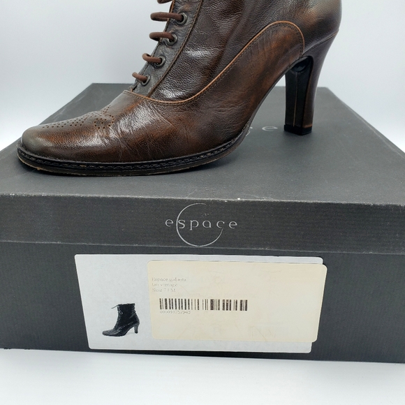 ESPACE ROBERT CLERGERIE BROWN LEATHER BOOTIES 7B - Picture 8 of 8